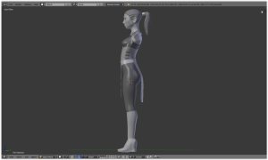 Side View of Model with boots.